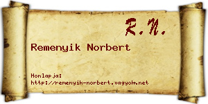 Remenyik Norbert névjegykártya