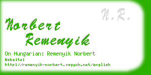 norbert remenyik business card